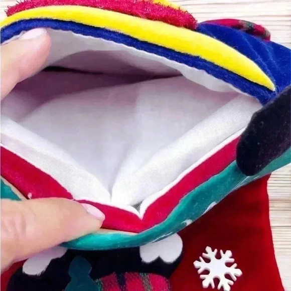 VTG 3D Prima Creations Dog Reindeer Ears Snowman Welcome Christmas Stocking - Picture 6 of 6